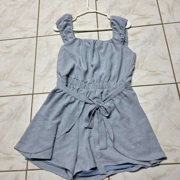 Altar'd State Light Blue Fancy Romper - Picture 1 of 5